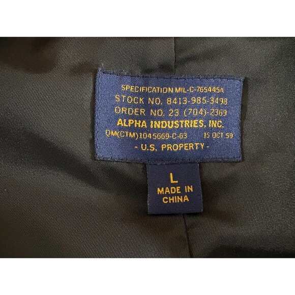 Alpha Industries Flight Jacket Black Nylon Lightweight sz L color black NWOT - Picture 11 of 12